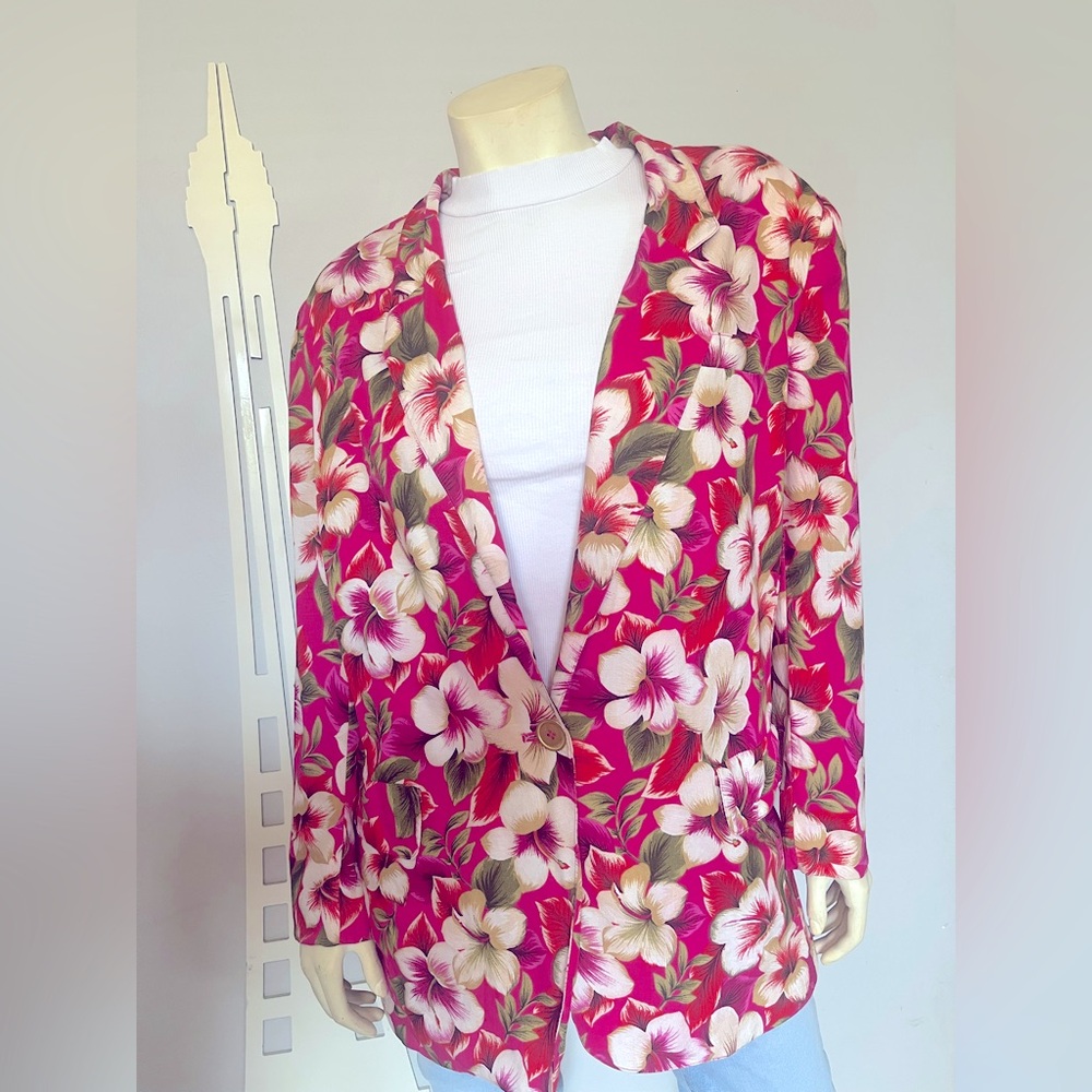 Leslie Fay Floral print blazer